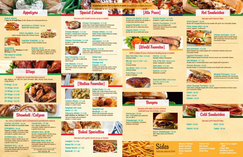 World Buffet Menus - Red Design